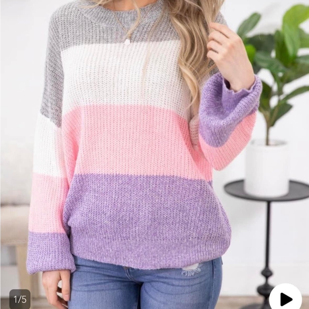 Filly Flair Pastels Purple & Pink Sweater Size Small
